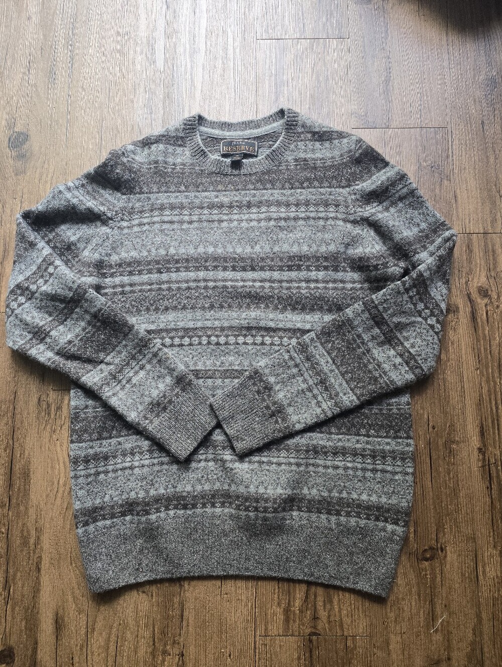 Jos. A. Bank Reserve Wool Mens Fair Isle Crewneck Sweater